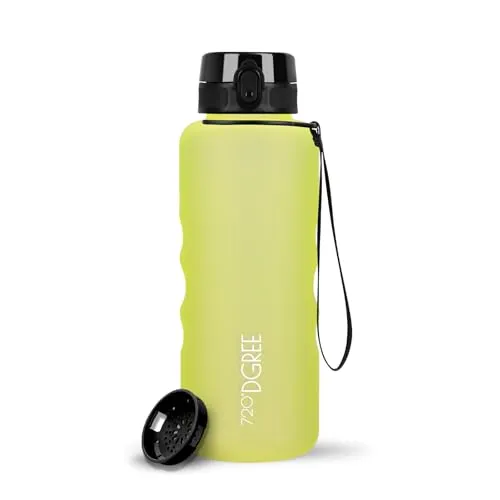 720°DGREE Trinkflasche 1,5 Liter “uberBottle“ softTouch +Sieb - BPA-Frei - XL Wasserflasche für Gym, Fitnessstudio, Workout, Fitness, Sport, Outdoor - Große Sportflasche aus Tritan - Leicht, Stoßfest