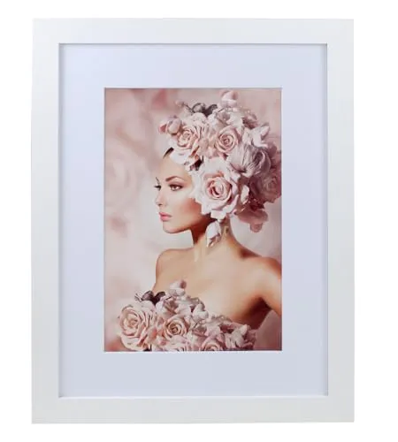 IDEAL TREND Bilderrahmen Holz Rahmen Plexi Acryl Collage Wanddeko Poster quadratisch S215: Farbe: Weiß | Format: 29,7x42 A3