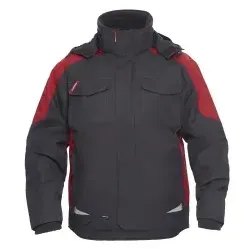 Galaxy Winterjacke 1410-354, Anthrazitgrau/Tomato Red, Größe L - Funktionsjacke mit wasserdichtem, atmungsaktivem Material und vielen Taschen, ideal für Outdoor-Aktivitäten. Hoher Kragen und verstärkte Ellenbogen sorgen für optimalen Schutz.