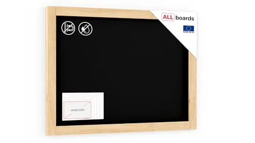 ALLboards Kreidetafel 70x50cm mit Holzrahmen - Präsentationstafel mit kratzfester Oberfläche, ideal für Gastronomie und Dekoration. Flexibel montierbar, leicht abwischbar und in edlem Kiefernholzrahmen.