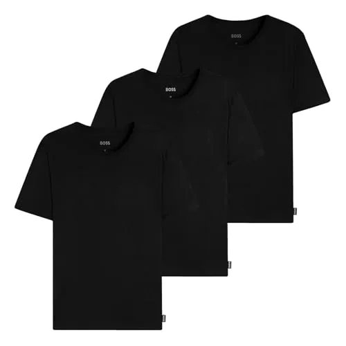 BOSS T-Shirt RN 3P Natura - T-Shirt für Herren aus 95% Viskose (Bamboo-Cellulose) und 5% Elastan, besonders weich und umweltfreundlich.