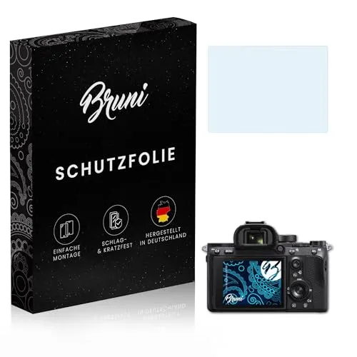 Bruni Schutzfolie kompatibel mit Sony Alpha a7R IIIA Folie, glasklare Displayschutzfolie (2X)
