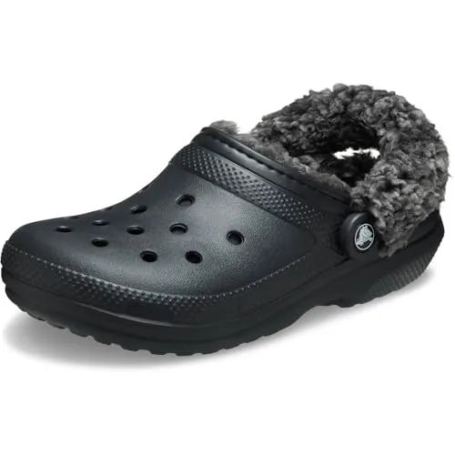 Hausschuh CROCS "Classic Fleece Lined Clog" Herren Gr. 42 schwarz - Pantoletten mit warmem Fleece-Futter für ultimativen Komfort, ideal für gemütliche Stunden zu Hause oder entspannte Ausflüge.