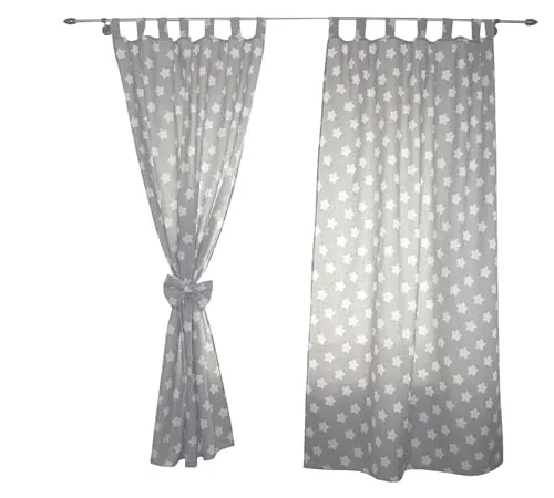 TupTam Kinderzimmer Vorhänge mit Schleifen 2er Set - Fertiggardinen im 2er Set (ca. 155 x 95 cm) mit bunten Motiven wie Bärchen und Eulen, aus pflegeleichtem Baumwollstoff – ideal für ein kinderfreundliches Zimmer.