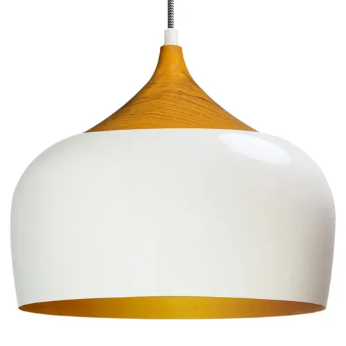 Bamyum Pendelleuchte Ø30 cm - Retro Design aus Metall und Holz - Lampen im Vintage-Stil, ideal für Esstisch und Wohnzimmer. Austauschbare E27-Fassung, 120 cm Kabel, einfache Montage und vielseitige Anwendung in jedem Raum.