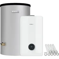 Bosch Gas-Brennwerttherme Condens 5300iW 24 kW mit Warmwasserspeicher - Die Bosch Condens 5300iW 24 kW ist eine effiziente Gasheizung mit einfachem Bedienkonzept und sofortiger Warmwasserversorgung. Ideal für Einfamilienhäuser und modernisierte Wohnungen.