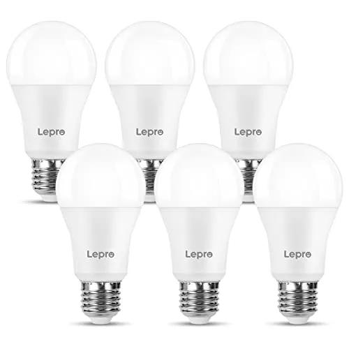 Lepro 13W E27 LED Kaltweiss, 1521 Lumen Glühbirne E27 ersetzt 100W, 6500K Kaltweiß A60 glühbirnen, 180°Abstrahlwinkel Led Birne, Nicht Dimmbar, 6 Stück