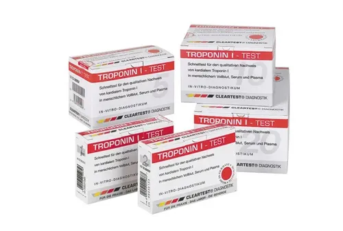 Troponin I Test Vollblut Cleartest 5 St - Schnelltest zur Bestimmung von Troponin I im Vollblut, ideal für die frühzeitige Diagnose von Herzinfarkten, einfach und zuverlässig.