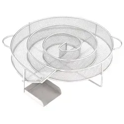 vidaXL Kaltrauchgenerator Rund 19,5 cm Edelstahl - Grillzubehör für aromatisches Räuchern, aus korrosionsbeständigem Edelstahl 304, für bis zu 7 Stunden gleichmäßiges Räuchern von Fisch, Fleisch und Gemüse.