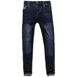 John Doe Original XTM Motorrad Jeans Dunkelblau, Größe 31 für Männer - Robuste Motorrad Jeans mit Two-Layer-Konstruktion und höhenverstellbaren Protektorentaschen für optimalen Schutz und Komfort beim Fahren.