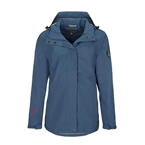 Blue Wave Damen Funktionsjacke Britta – Regenjacke mit abnehmbarer Kapuze in Steel Blue, Größe 42 - Entdecken Sie die Blue Wave Damen Funktionsjacke Britta, ideal für jedes Wetter. Die wasserabweisende und winddichte Jacke bietet Komfort und Atmungsaktivität dank des Mesh-Futters. Perfekt für Outdoor-Aktivitäten!