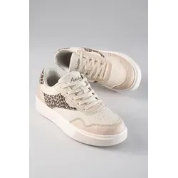 Aniston SHOES Sneaker Schnürschuh, Freizeitschuh mit Animal-Print - NEUE KOLLEKTION beige 39 EU