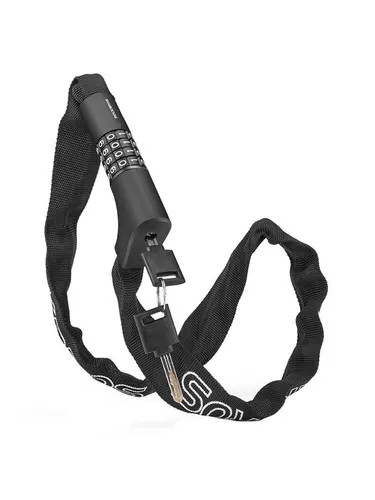 Rockbros 3230002001 bicycle lock with combination and key - black