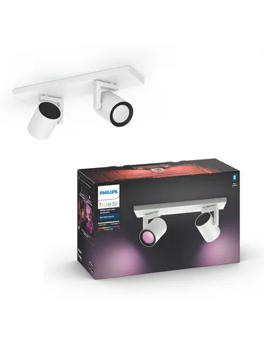 Philips Hue Argenta Aufbauspot White & Color - 2 Spots - Moderne Deckenlampe für stimmungsvolle Beleuchtung, 16 Millionen Farben und flexible Steuerung über die Philips Hue App.