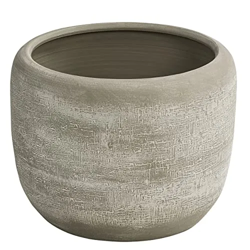 Dehner Übertopf Romy, Ø 29 cm, Höhe 26 cm, Keramik, Creme - Garten-Zubehör mit elegantem Design, ideal für Ihre Pflanzen und verleiht jedem Raum einen Hauch von Stil.