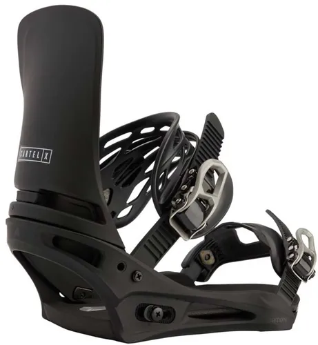 BURTON CARTEL X Bindung 2026 black - L - Die BURTON CARTEL X Bindung 2026 black - L vereint Komfort und Vielseitigkeit für alle Gelände. Mit leichtem Design und erstklassigen Features wie dem Hammock-Knöchel-Strap bietet sie optimale Kontrolle und Dämpfung für unvergessliche Snowboard-Abenteuer.