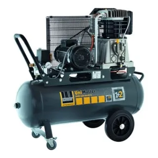 Schneider Kompressor UNM 660-10-90 D - 2-Zylinder-Kolbenkompressor mit 90 l-Behälter, ideal für Anwendungen mit hohem Luftbedarf. Langlebig und leise durch niedrige Verdichterdrehzahl.