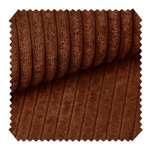 novely® PORTO - Polsterstoff in Breitcord-Optik - Ultraweicher Möbelstoff - Pflegeleichte Meterware 1 lfm | Farbe: 39 Rotbraun