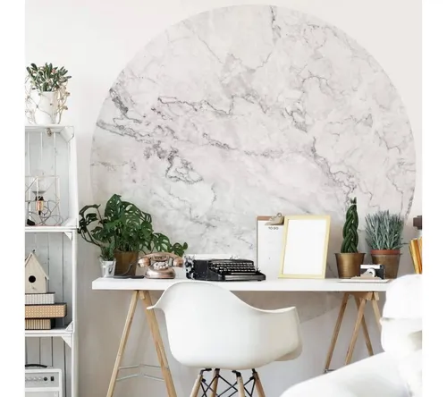 K&L Wall Art Fototapete Fototapete Marmor Stein Shabby Chic Vliestapete Rund Vintage Steinoptik, Marmoroptik Tapete
