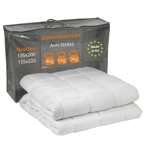 sleepling 197398 Gewichtsdecke 4 kg - Bettdecke zur Entspannung, fördert schnelleres Einschlafen durch sanften Druck und hochwertige Glasperlenfüllung, ideal gegen Stress und Schlafstörungen.