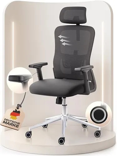 WINTONCOVE Galahad Ergonomischer Bürostuhl - Testsieger für höchsten Komfort - Der Galahad Bürostuhl bietet individuelle Anpassungsmöglichkeiten und maximale Entlastung dank ergonomischer Features. Ideal für alle, die lange am Schreibtisch sitzen.