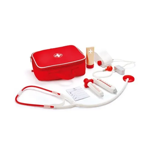 Hape Arztkoffer E3010, Dein Doktorset, aus Kunststoff und Holz, 7-teilig