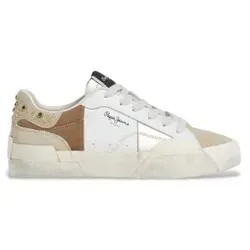 Pepe Jeans Milan Crystal Leder Sneakers - Modische Leder Sneakers mit funkelnden Kristall-Details für einen stylishen Look und hohen Tragekomfort. Ideal für jeden Anlass!