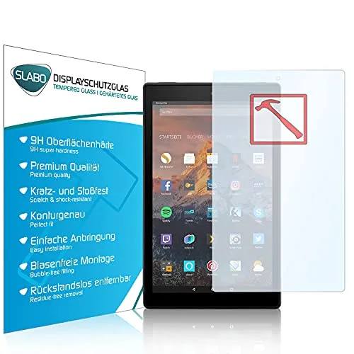 Slabo Premium Panzerglasfolie für Amazon Fire HD 10-Tablet (2017) | HD 10-Tablet (2019) Panzerfolie Schutzfolie Echtglas Folie Tempered Glass KLAR 9H Hartglas