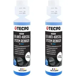 TECPO SCR Anti-Kristall Additiv Konzentrat AdBlue® 250 ml - 2x 250 ml TECPO SCR Anti-Kristall Additiv für Kfz-Flüssigkeiten. Schützt SCR-Systeme effektiv vor Kristallbildung und sorgt für eine reibungslose Leistung. Ideal zur regelmäßigen Anwendung bei AdBlue®-Befüllungen.