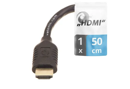 valonic valonic - HDMI Kabel, 50cm kurz, Full HD, Ethernet HDMI-Kabel, HDMI Typ A, HDMI Typ A (50 cm), 4k, ARC, UHD, FullHD, Ethernet 0,5m TV Kabel Monitor PC Laptop Switch