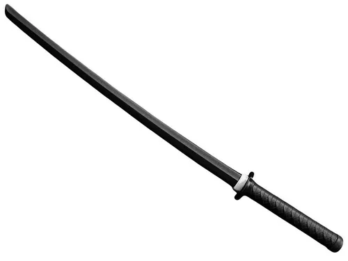 BAY-Sports Holzschwert Bokken Katana schwarz - Bokken für Kenjutsu und Kobudo, aus besonders haltbarem TPR Kunststoff, ideal für sicheres Training und Üben verschiedener Techniken.