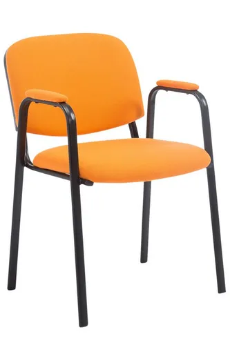 TPFLiving Besucherstuhl Keen - Komfortabler Konferenzstuhl mit Armlehnen in Orange - Der TPFLiving Besucherstuhl Keen bietet mit seiner hochwertigen Polsterung und dem stabilen Metallgestell optimalen Sitzkomfort für lange Veranstaltungen. Ideal für Warteräume und Messen. Wählen Sie Ihre Farbe!