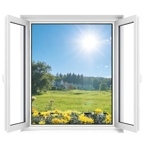 Apalus Fliegengitter Fenster - Zuschneidbar bis 130x150cm - Fensterabdeckungen mit starkem Klettband für kinderleichte Montage. Individuell zuschneidbar und langlebig, schützt effektiv vor Insekten und lässt frische Luft und Licht herein.