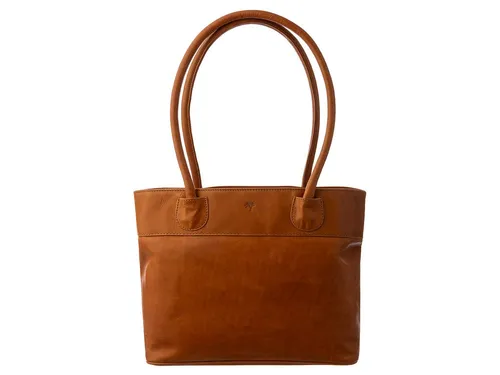Prato Shopper LM Vivek K401 – Elegante Lederhandtasche in Light Cognac - Stylische Handtasche aus hochwertigem Leder mit praktischem Reißverschluss und vielseitigen Fächern. Ideal für den täglichen Gebrauch und perfekt für die Aufbewahrung Ihrer Essentials.