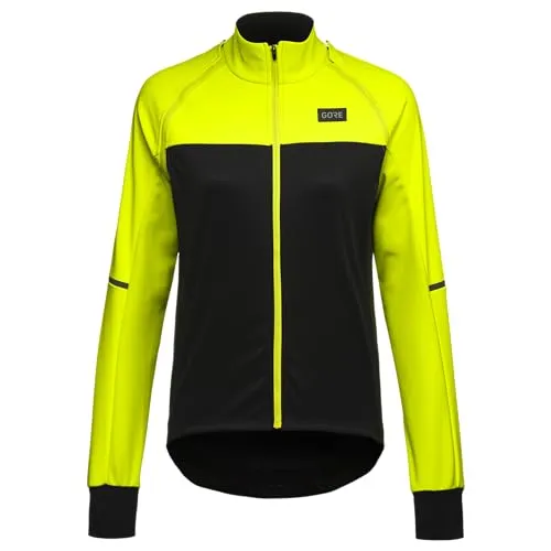 GOREWEAR Phantom Jacke Damen - Black/Neon Yellow, XS - Wasserdichte und winddichte Fahrradjacke mit abnehmbaren Ärmeln für optimale Temperaturkontrolle. Ideal für kalte Wetterbedingungen, mit reflektierenden Details für bessere Sichtbarkeit.