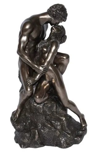 Deko Figur Body Talk Kollektion Lovers: Die Liebenden Paar Skulptur von Parastone - Sammlerfiguren: Hochwertige Deko Figur "Lovers" aus Stein- und Marmorpulver, 27 cm hoch, ideal als romantisches Geschenk oder zur Verschönerung Ihres Zuhauses.