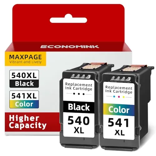 Economink 540XL 541XL Multipack, PG-540XL CL-541XL Kompatibel für Canon Druckerpatronen 540 541, Druckerpatronen 540 541XL für Pixma MG4250, TS5150, MG3650, MG3550, MG3650s, MX475 (1Schwarz,1Farbe)