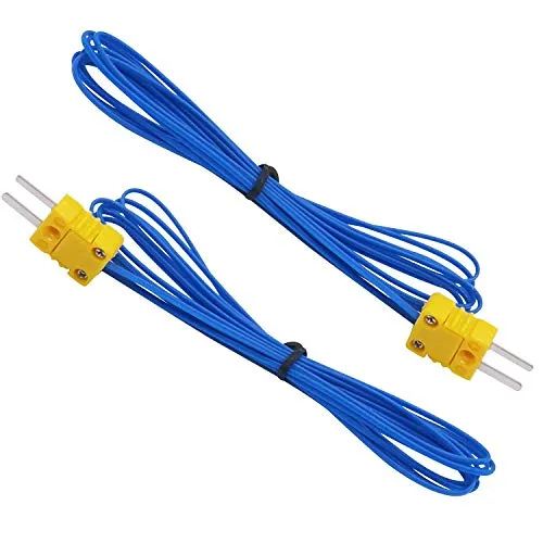 Taiss/2 Stück K-Type Thermoelement Temperaturfühler Mini-Steckverbinder Messbereich -50~250 ° C；Kabellänge: 2 Meter