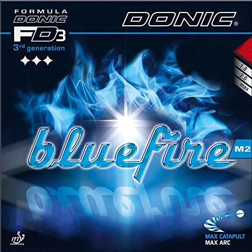 Donic Bluefire M2 Belag 2,0 - rot - Hochwertiger Tischtennisbelag mit optimaler Balance aus Spin und Speed für anspruchsvolle Spieler. Ideal für präzises Spielgefühl und dynamische Ballwechsel.