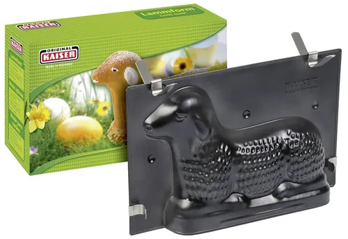 KAISER Lammbackform 0,7 L Schwarz - Antihaftbeschichtet - Ideal für kreative Osterbackkreationen! Die KAISER Lammbackform überzeugt mit verbesserter Antihaftwirkung und perfekter Formgebung für einfaches Verzieren. Hitzebeständig bis 230 °C, in praktischer Faltschachtel.