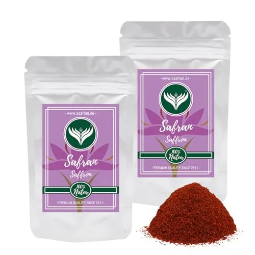 Azafran Safran Pulver, Premium Safranpulver (gemahlen) für Tee, Reis (Risotto), Paella 10g