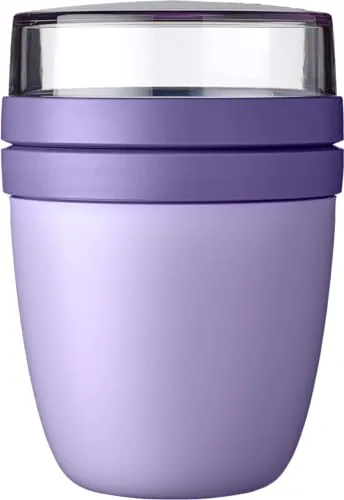 Mepal Lunchpot Ellipse - Joghurt- und Müslibecher mit Unterteilung - Lunch-Boxen: Praktischer Joghurtbecher mit 500 ml und 200 ml Unterteilung für optimale Frische, mikrowellen- und gefriergeeignet sowie auslaufsicher.