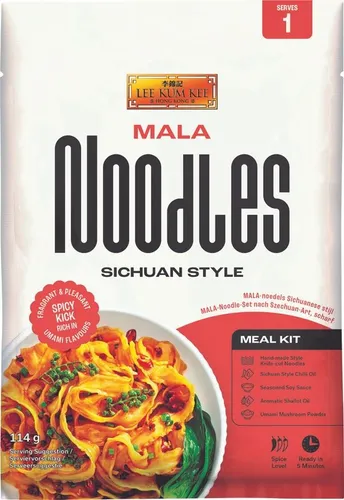 LKK Mala Nudeln Meal Kit nach Szechuan-Art 114g | Scharf | Mala Knife-Cut Nudeln