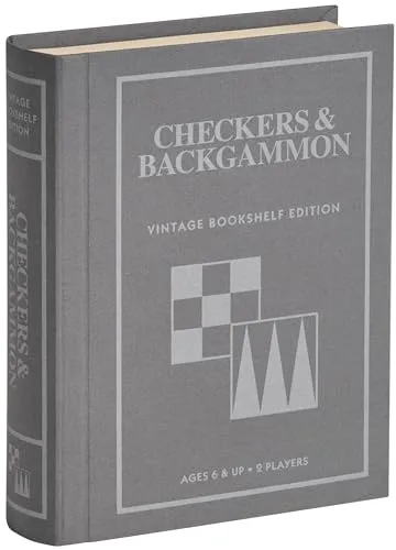 WS Game Company Checkers and Backgammon Vintage Bookshelf Edition – Brettspiel für 2 Spieler, ab 6 Jahren