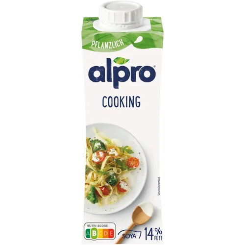 Alpro Soja Cuisine zum Kochen 250ml - Haltbare Milch-Alternativen, cremige Soja Cuisine für vielseitige Kochanwendungen, vegan und laktosefrei.