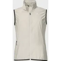 Schöffel Women's Vest Style Cannobio - Winddichte Fahrradweste Gr 44 beige/grau - Funktionsjacken: Ideal für Gravelbike-Fahrer, bietet diese winddichte Damen-Fahrradweste optimalen Schutz und Komfort beim Biken.
