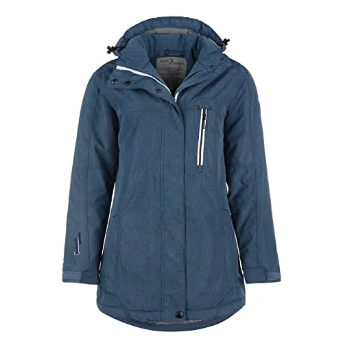 Blue Wave Damen Funktionsjacke Carla - Wetterfester Funktionsmantel in Steel Blue - Funktionsjacke für Damen, wasserabweisend und winddicht mit 5000 mm Wassersäule, ideal für Outdoor-Aktivitäten bei jedem Wetter.