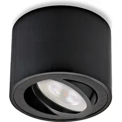 LED Aufbauspot schwarz rund warmweiß 5 Watt dimmbar warmweiß