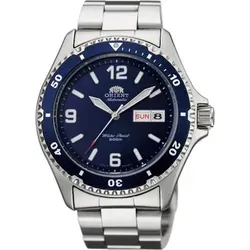 Orient FAA02002D9 Mako II Automatik Herrenuhr 42mm - Silber/Blau - Herrenuhren mit 20 ATM Wasserdichtigkeit, ideal für Tauchsport und Outdoor-Aktivitäten. Sportliches Design mit Edelstahl-Gehäuse und blauem Ziffernblatt.