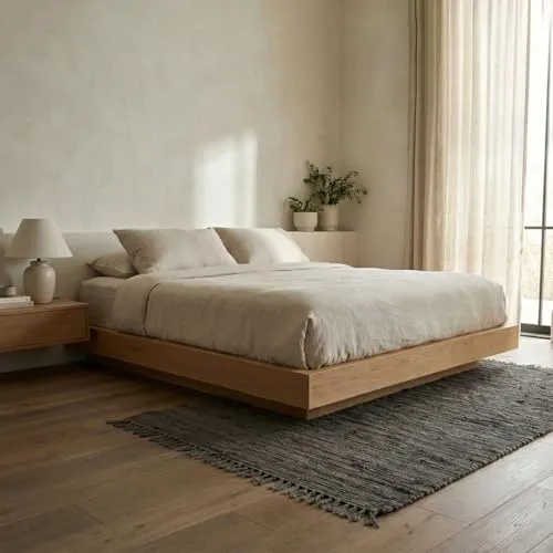 Elegant Floors® Chindi Teppich HELLGRAU 70x140 cm handgewebt aus Baumwolle – nachhaltiger Flachgewebe Läufer, wendbar und strapazierfähig